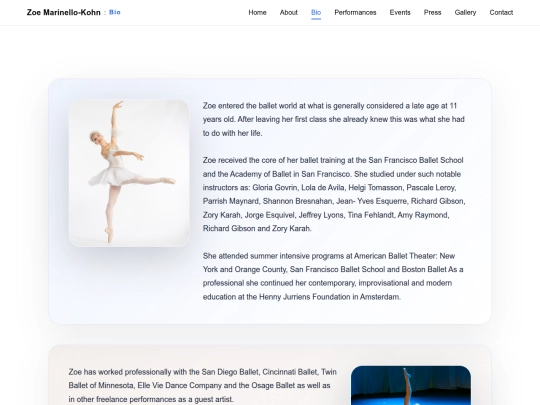 pages/bio screenshot