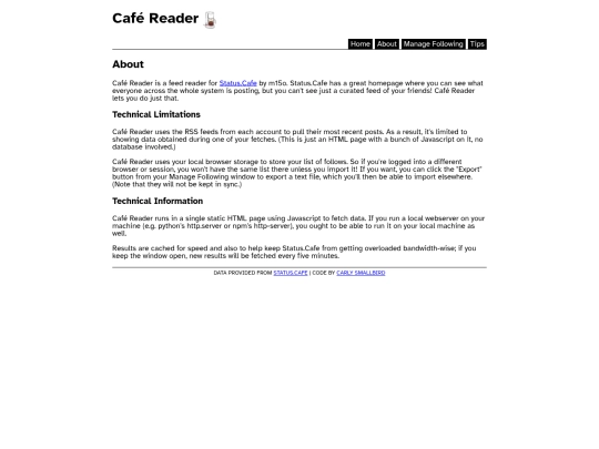 cafereader/about screenshot