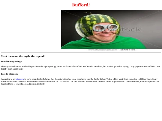 Bufford's Biography screenshot
