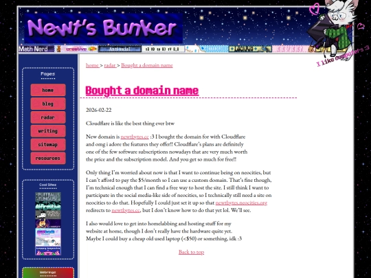 radar/bought-a-domain-name screenshot