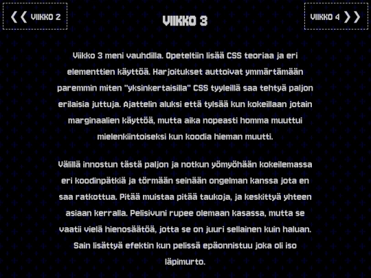 oppimispaivakirja/Viikko3 screenshot