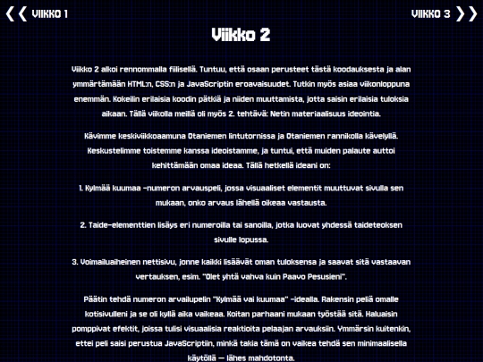 oppimispaivakirja/viikko2 screenshot