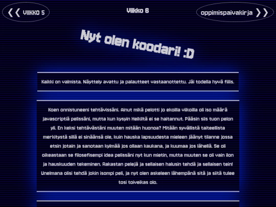 oppimispaivakirja/viikko6 screenshot