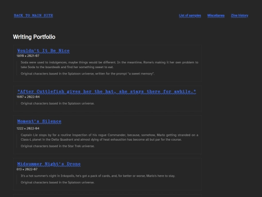writing screenshot