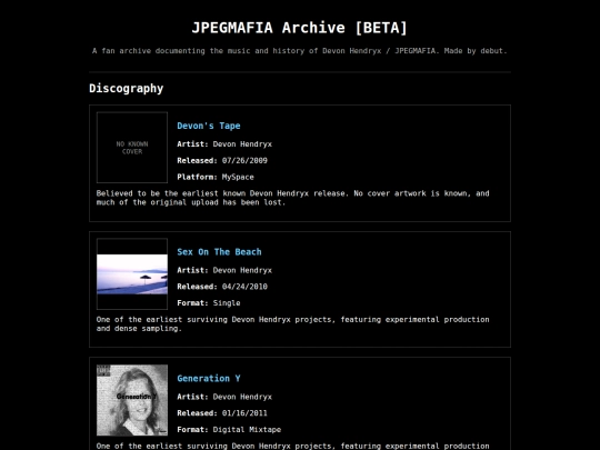 albumsdiscog screenshot