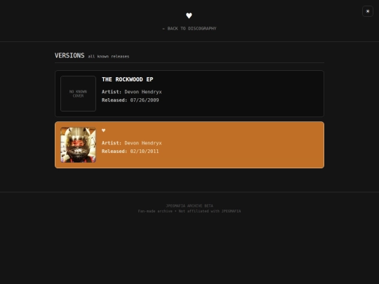 discography-heart-emoji screenshot