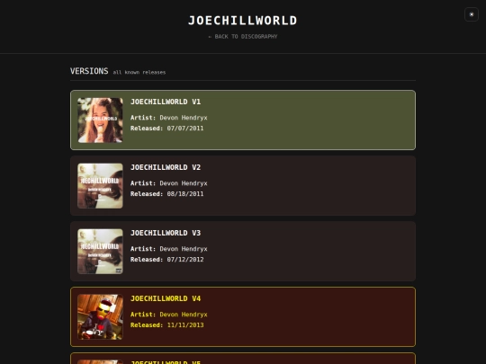 discography-joechillworld screenshot