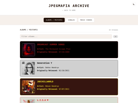 discography screenshot