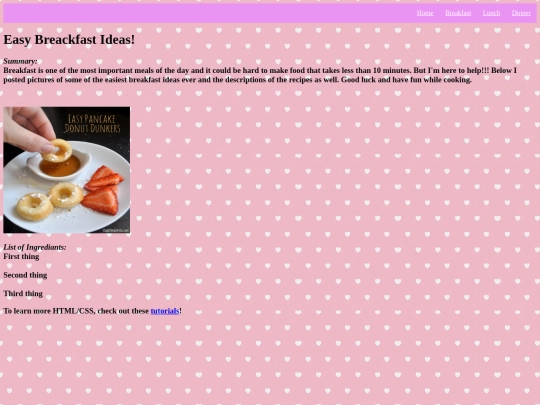 breakfast screenshot