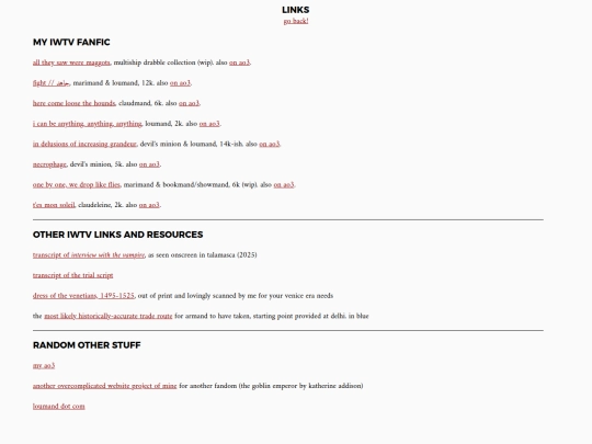 links screenshot