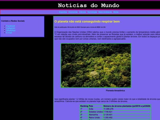 HTML/LayoutSematico.html/NotíciasDoMeioAmbiente screenshot