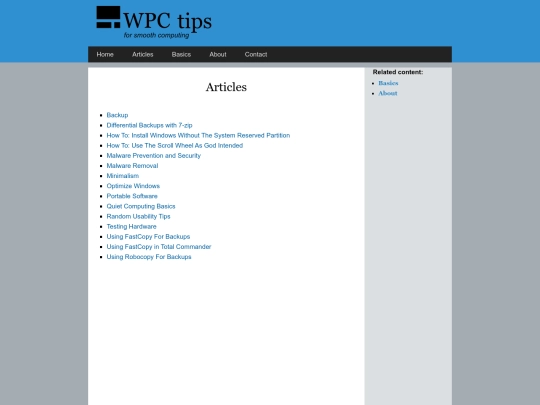 articles screenshot