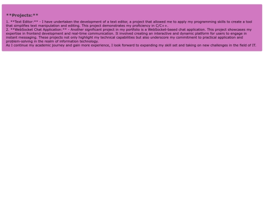 projects screenshot