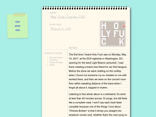 mixes/journal/posts/2025-03-08-Holy-Fuck-Congrats-2016 screenshot