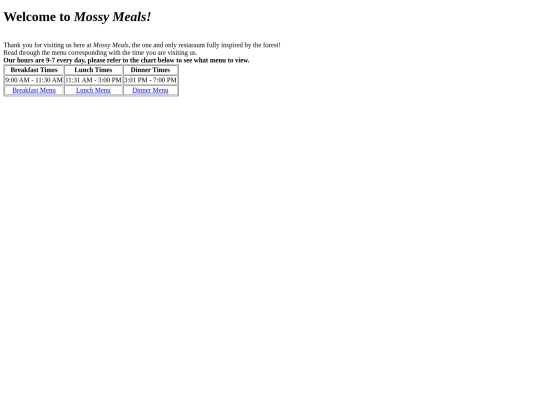 MossyMeals-Menus screenshot
