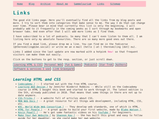 links screenshot
