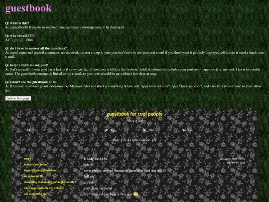 guestbook screenshot