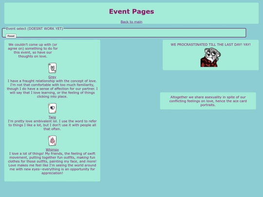 events screenshot