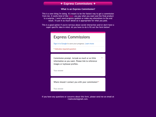 commissions/express screenshot