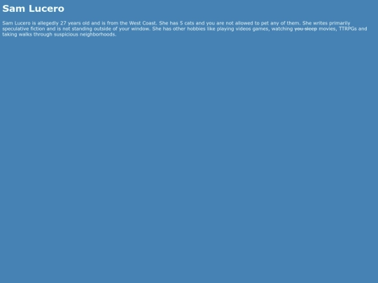 Author Pages/Sam Lucero screenshot