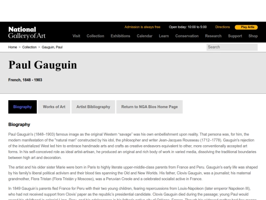 biographies/paulgauguin screenshot