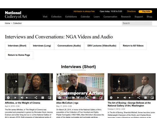 videos/interviews screenshot