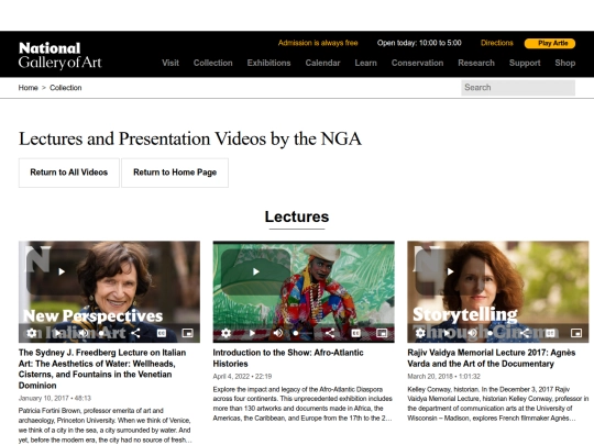 videos/lectures screenshot