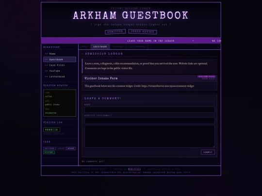 guestbook screenshot