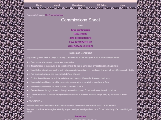 Commissions screenshot