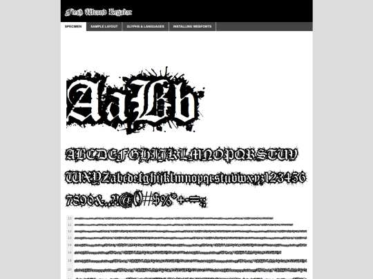 webfontkit-20260317-030915/flesh_wound-demo screenshot