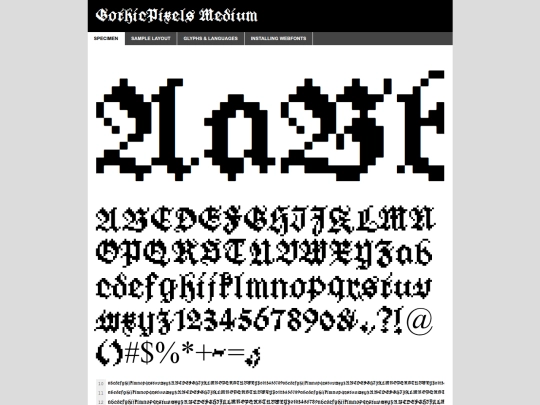 webfontkit-20260317-030915/gothicpixels-demo screenshot