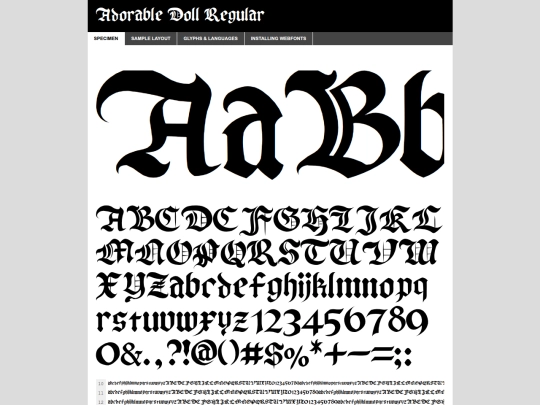 webfontkit-20260318-110327/adorabledoll-demo screenshot