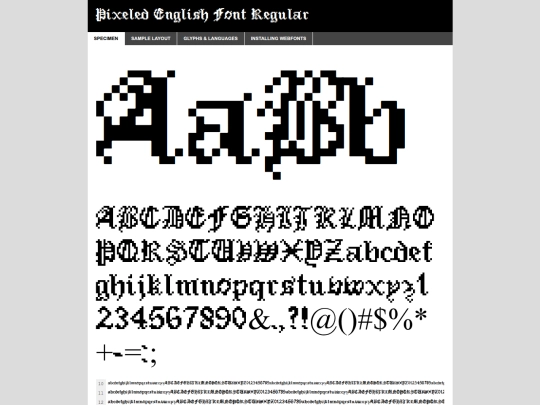 webfontkit-20260318-110327/pixeled_english_font-demo screenshot