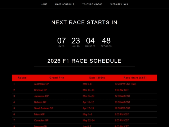 schedule screenshot
