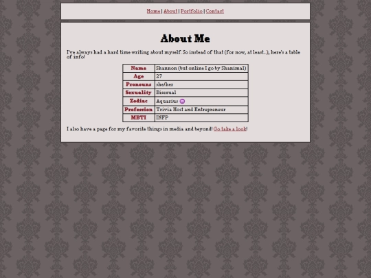 aboutme screenshot