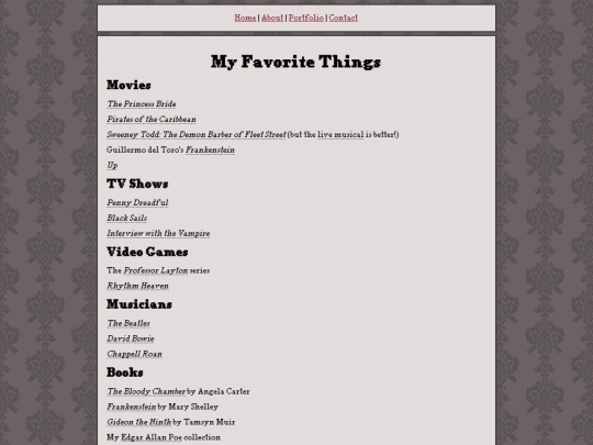 favorites screenshot
