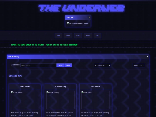 links screenshot