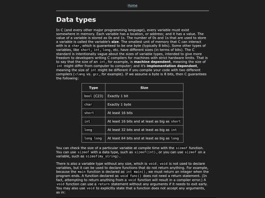 Course/C/DataTypes screenshot