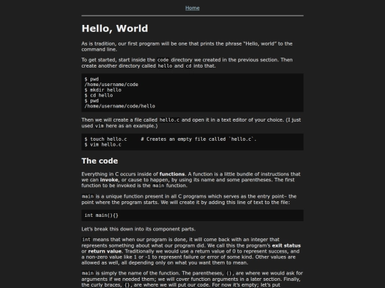 Course/C/HelloWorld screenshot