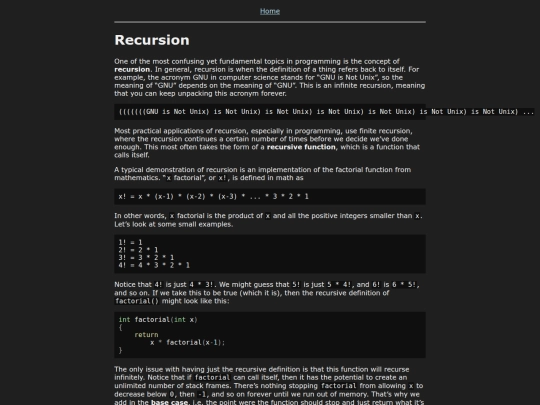 Course/C/Recursion screenshot