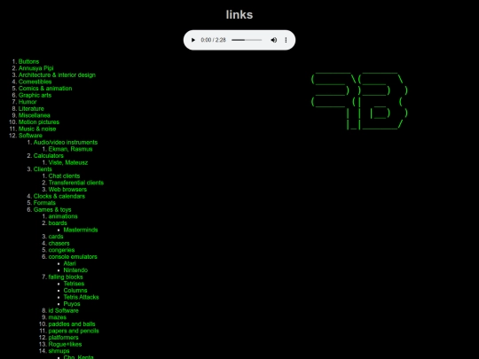 links screenshot