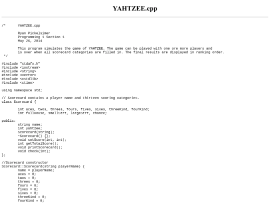 samples/yahtzee screenshot