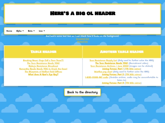 testingpage screenshot