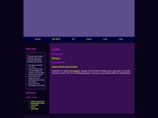links screenshot
