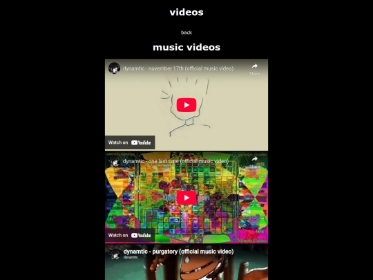 videos screenshot