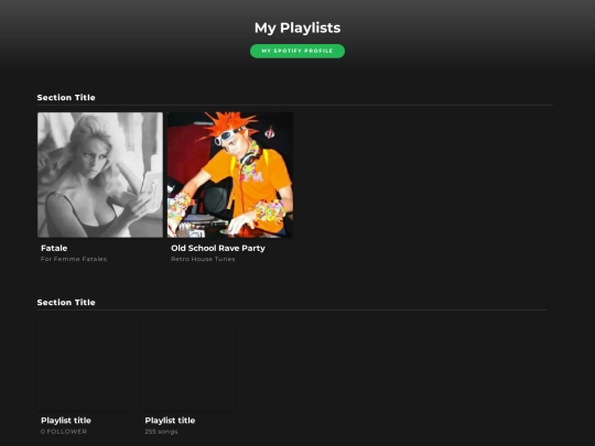playlists screenshot
