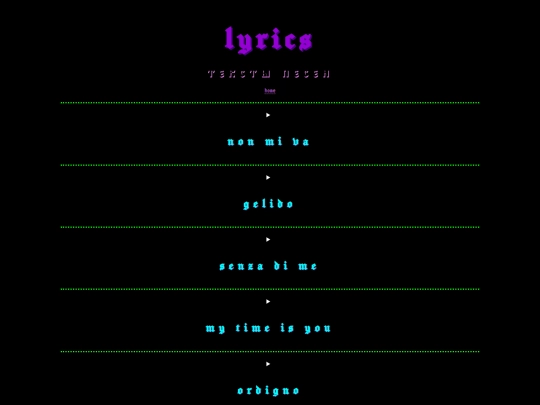 menu/lyrics screenshot