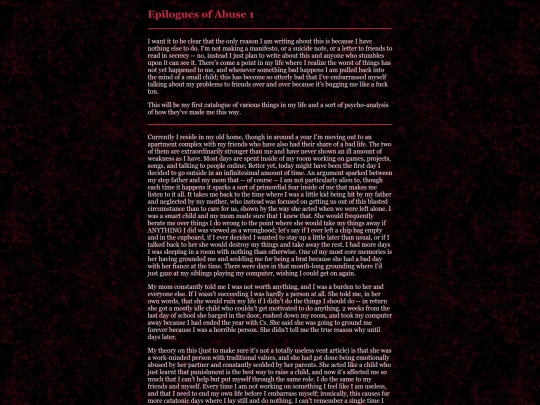 epilogues screenshot