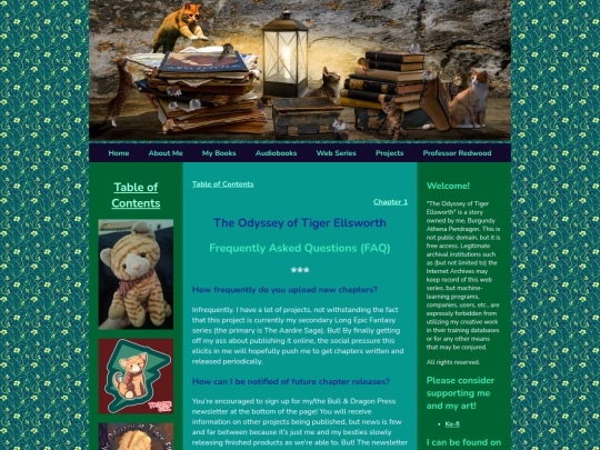 My Books and Projects/Books/The Odyssey of Tiger Ellsworth/FAQ screenshot