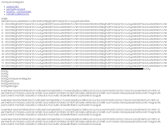 fontFolder/vonique/vonique_43_d-demo screenshot